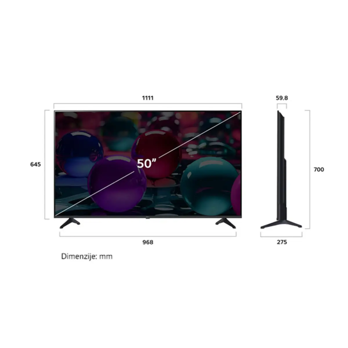 Televizor LG 50UA73003LA Smart, Direct LED, 4K UHD, 50''(127 cm), DVB-T2/T/C/S2