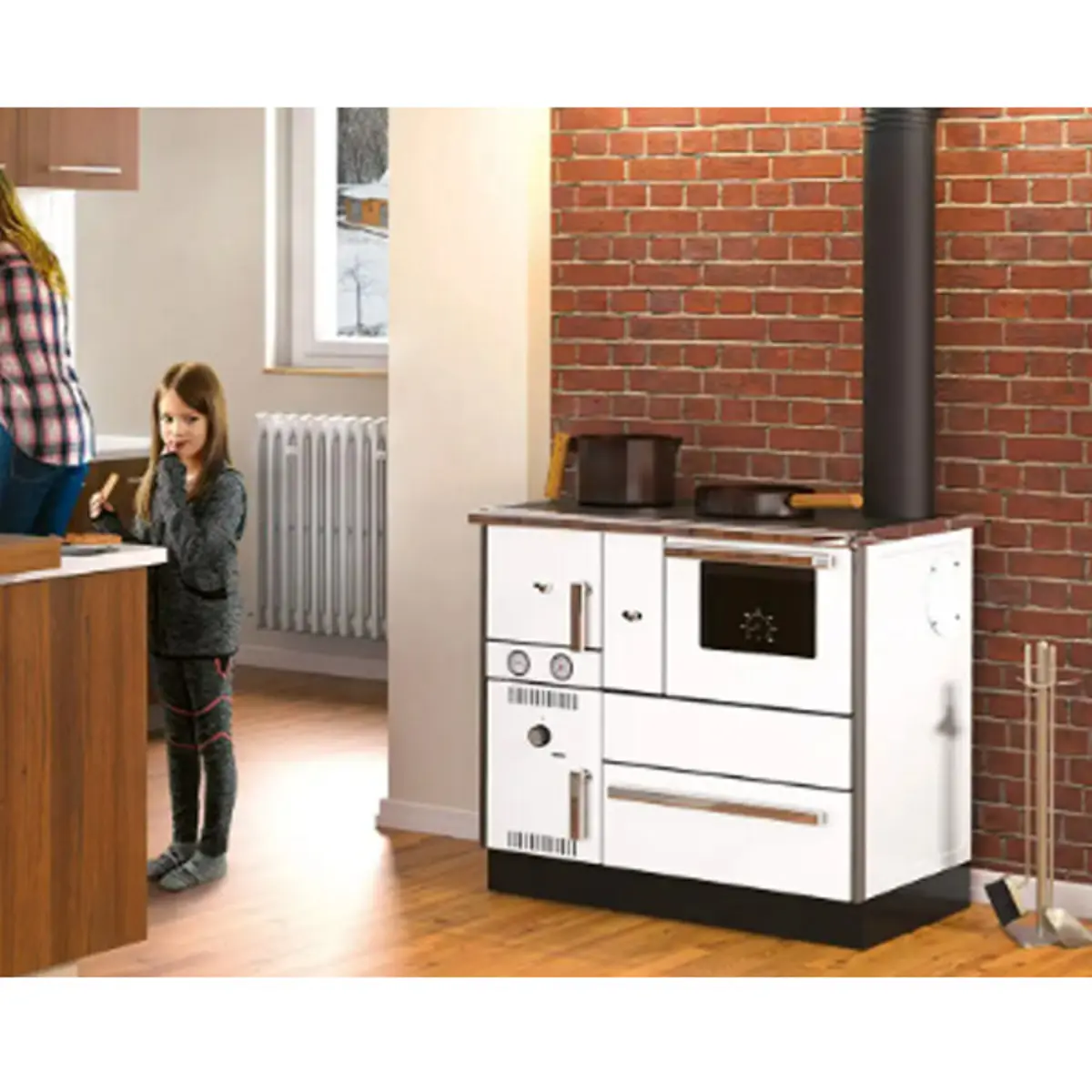 Etažni šporet Alfa Term 27 D NR ECO, beli, desni 