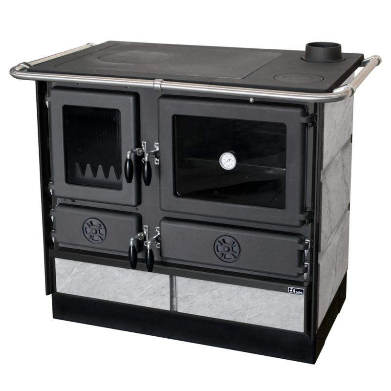 Šporet na čvrsto gorivo MBS magnum plus 4D, sivi, desni