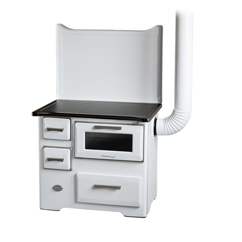 Šporet na čvrsto gorivo MBS SD 7 EM RS, beli, desni