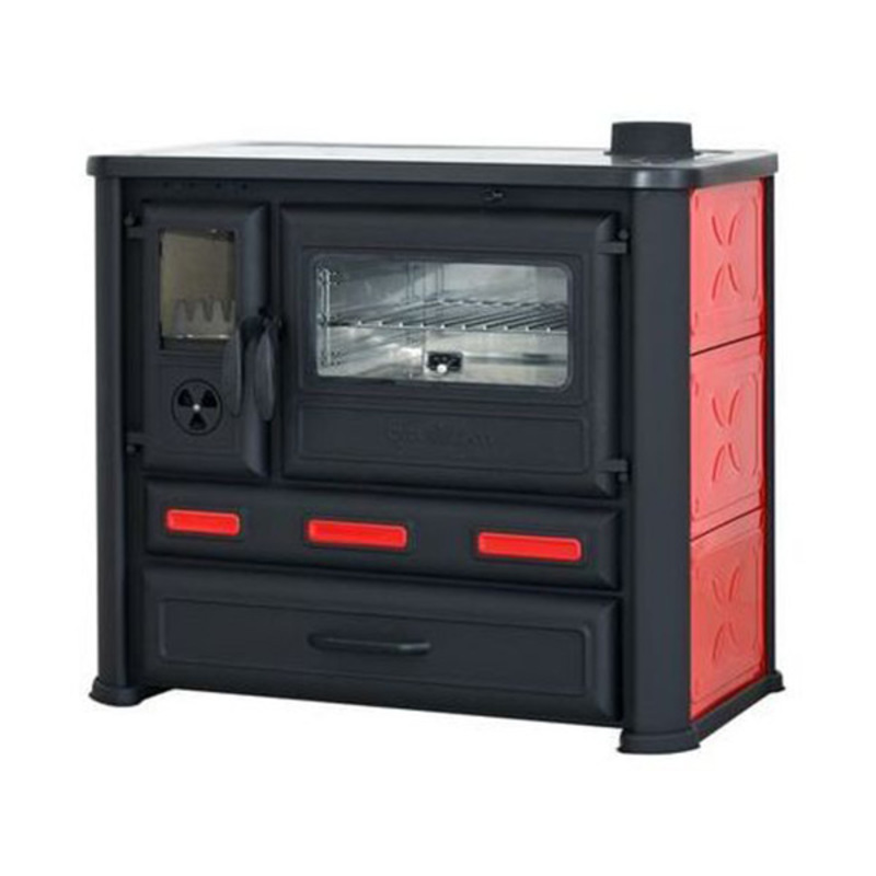 Šporet na čvrsto gorivo TimSistem Alma Mons, crveni, desni