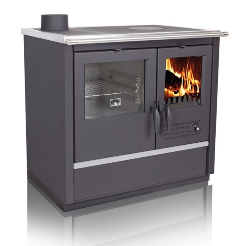 Šporet na čvrsto gorivo TimSistem North L exclusive,crni,levi